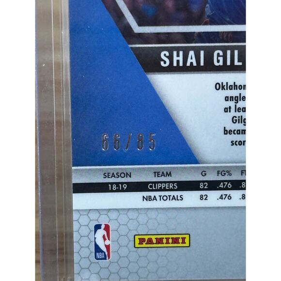 2019-20 Panini Mosaic Mosaic Blue Reactive #133 Shai  2019-20 Panini Mosaic Fastbreak Blue #133 Shai Gilgeous-Alexander #/85